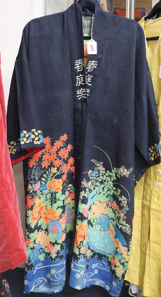 A 1930s multi-coloured printed kimono